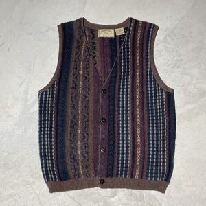 Vintage New River Co Authentic Sportswear 100% Wool Lama Vest Size Large Aztec